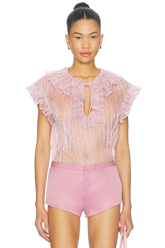 view 1 of 5 Este Ruffle Top in Rose Pink