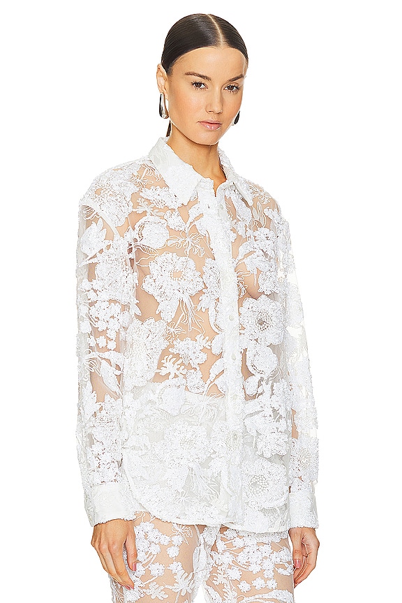 view 2 of 5 x REVOLVE Cara Embroidered Button Down Blouse in White