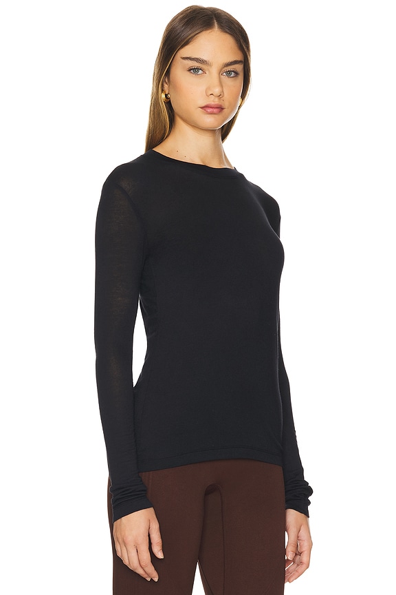 view 2 of 4 Cashmere Long Sleeve Top in Black