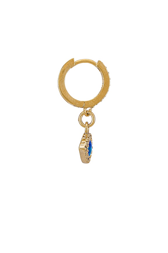 view 2 of 2 Evil Eye Huggie in Gold