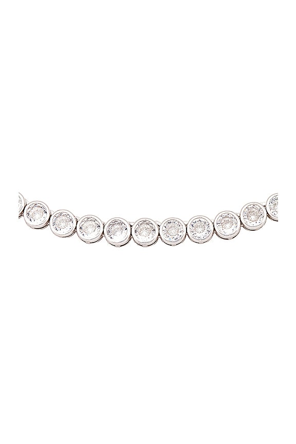 view 2 of 2 Crystal Bezel Tennis Necklace in Silver
