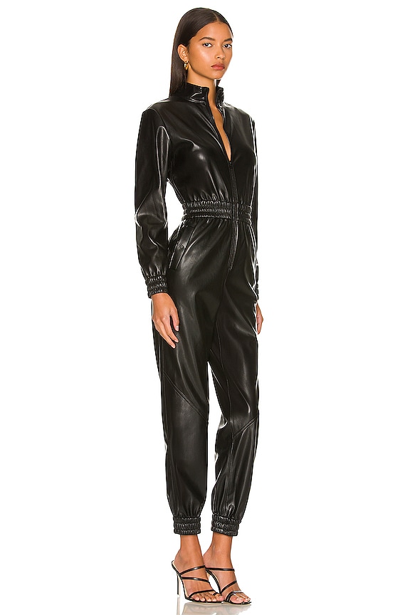 view 2 of 3 Levi Vegan Leather Jumpsuit in Black
