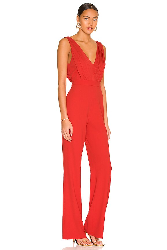 view 2 of 3 Gale Deep V-Neck Jumpsuit in Bright Poppy