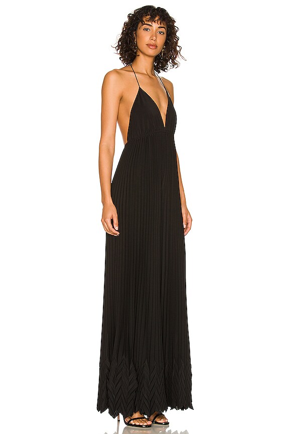 view 2 of 3 Adalyn Halter Pleated Jumpsuit in Black