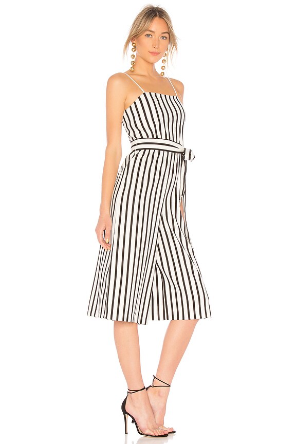 view 2 of 3 Lucie Gaucho Jumpsuit in Monochrome Stripe