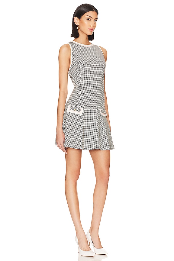 view 2 of 3 Sima Dropwaist Mini Dress in Houndstooth
