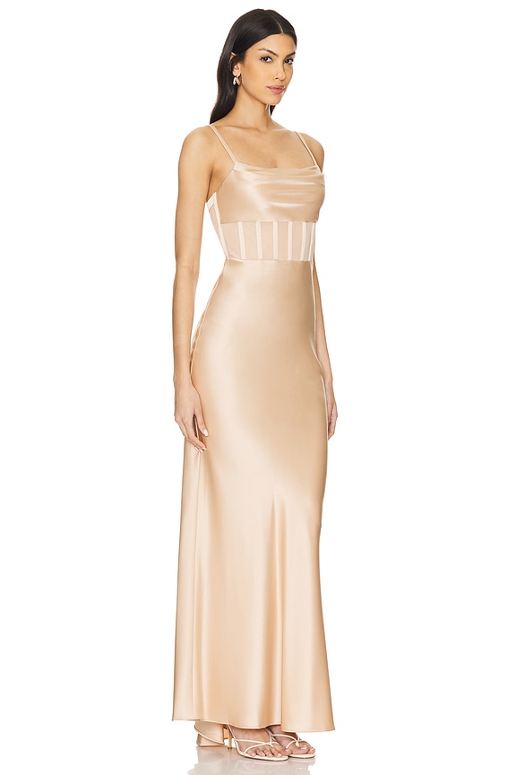 view 2 of 3 ROBE MAXI VALENTINA in Almond