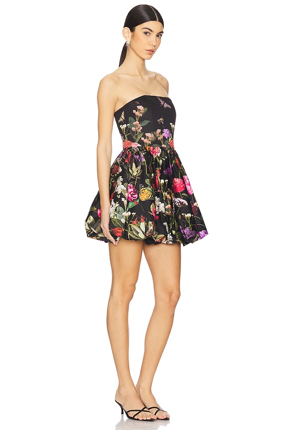 view 2 of 3 Asha Structured Bubble Hem Mini Dress in Secret Garden
