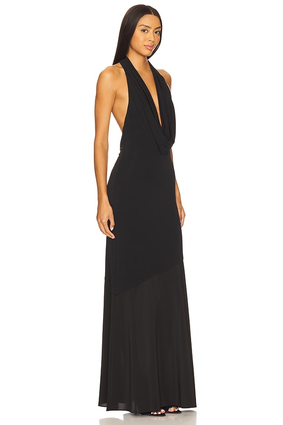 view 2 of 3 Dani Midi Dress With Sheer Panel in Black