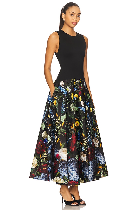 view 2 of 3 Adley Sleeveless Drop Waist Flare Midi Dress in Social Hour Black