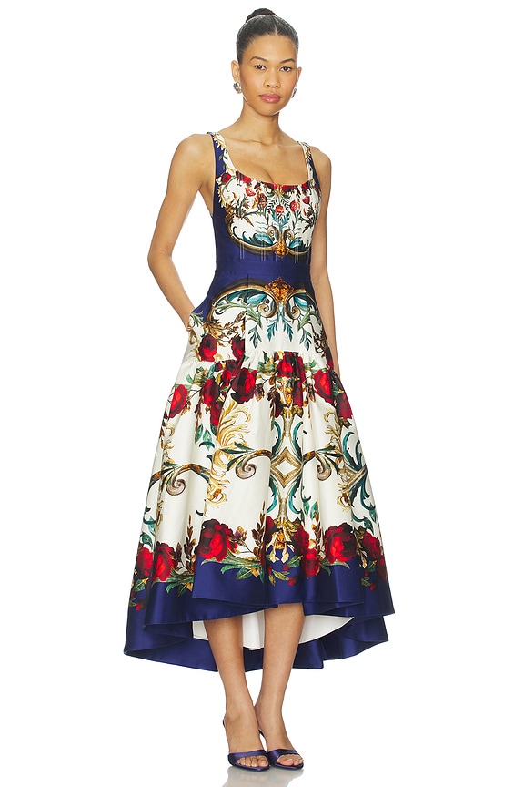 view 2 of 3 Diana Structured Midi Dress in Gilded Rose