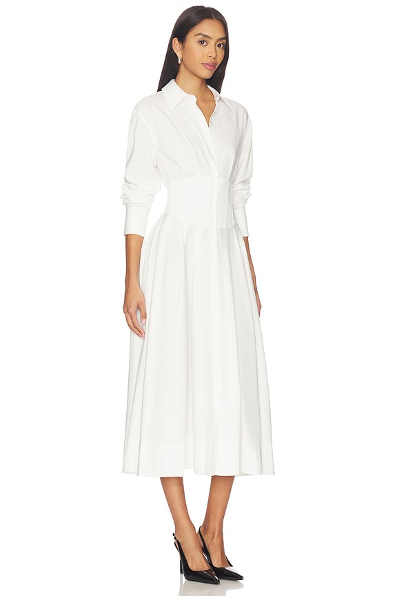 view 2 of 3 Edie Corset Button Down Midi Dress in Off White