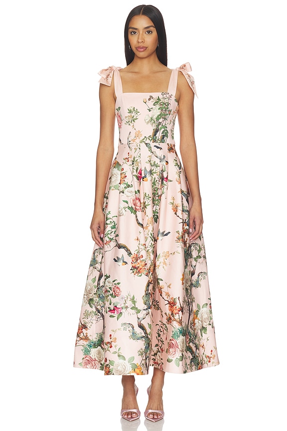 view 1 of 3 Hana Tie Strap Midi Dress in Sunset Grove English Rose