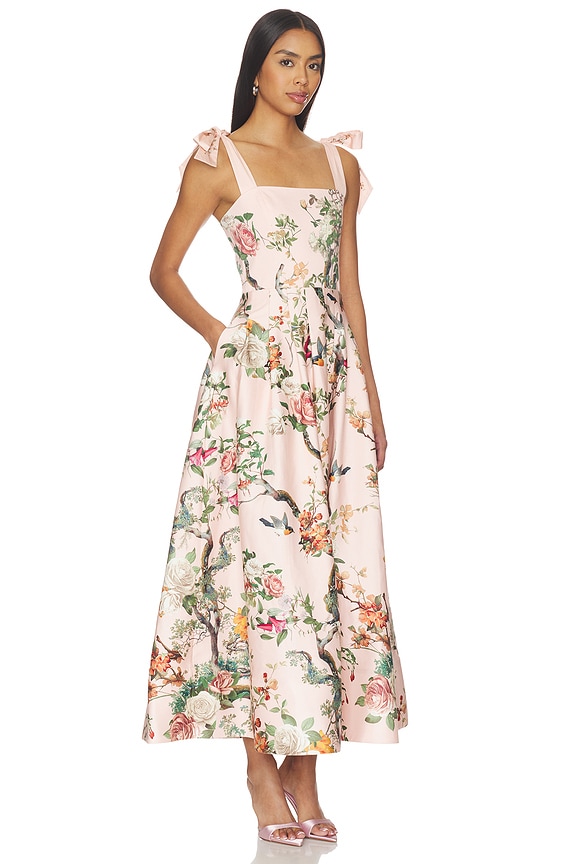 view 2 of 3 Hana Tie Strap Midi Dress in Sunset Grove English Rose