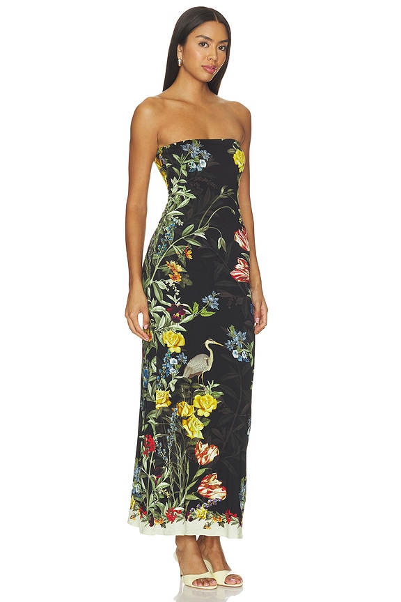 view 2 of 3 Delora Strapless Midi Dress in Desert Sprigs Black