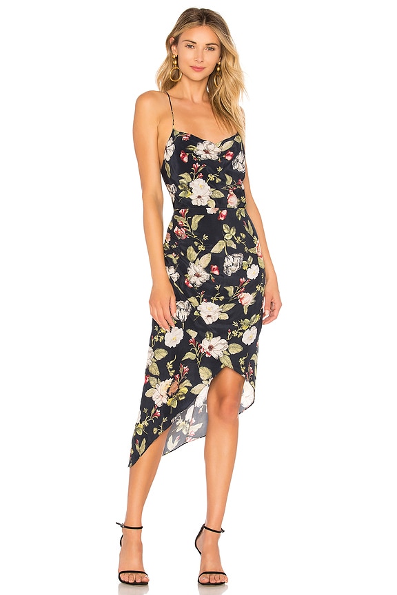 view 1 of 3 Reena Open Back Midi Dress in Hazy Floral Sapphire