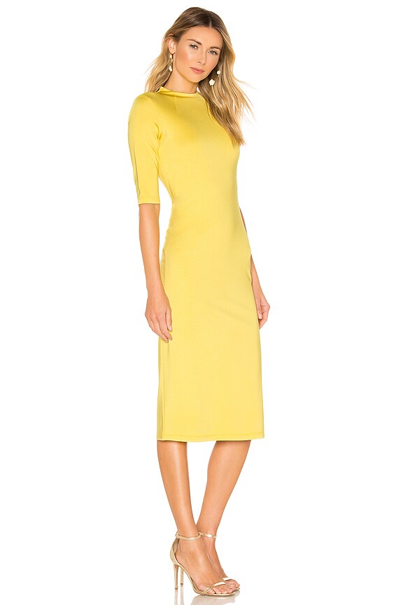 view 2 of 3 Delora Fitted Mock Neck Dress in Canary