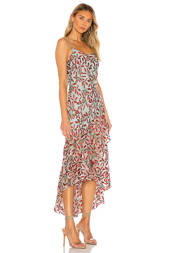 view 2 of 4 Ginger Cowl Neck Dress in Dancing Leaf & Powder Blue