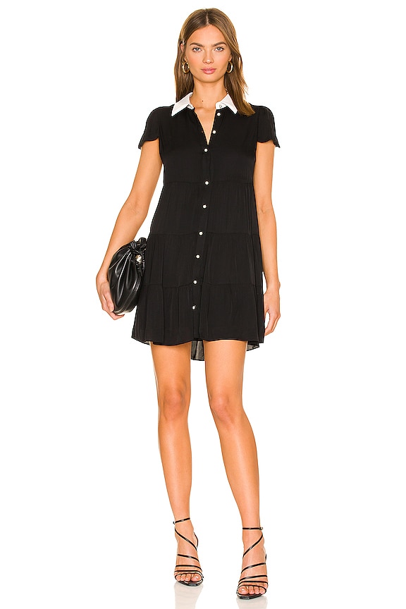 view 1 of 3 Meeko Combo Vegan Dress in Black & Off White