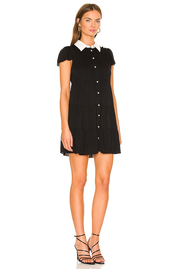 view 2 of 3 Meeko Combo Vegan Dress in Black & Off White