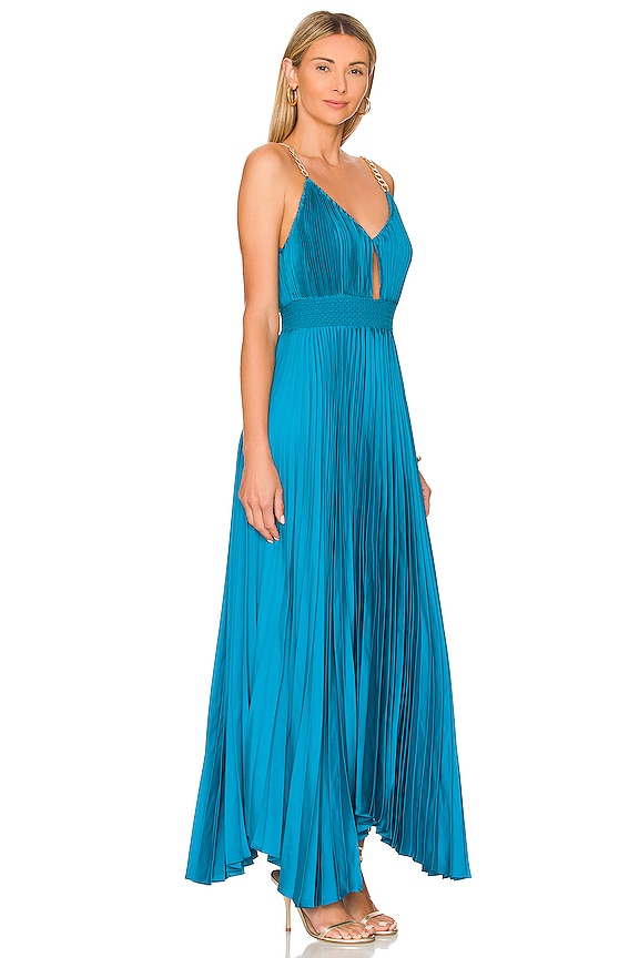 view 2 of 4 Gloria Pleated Maxi Dress in Ocean Blue