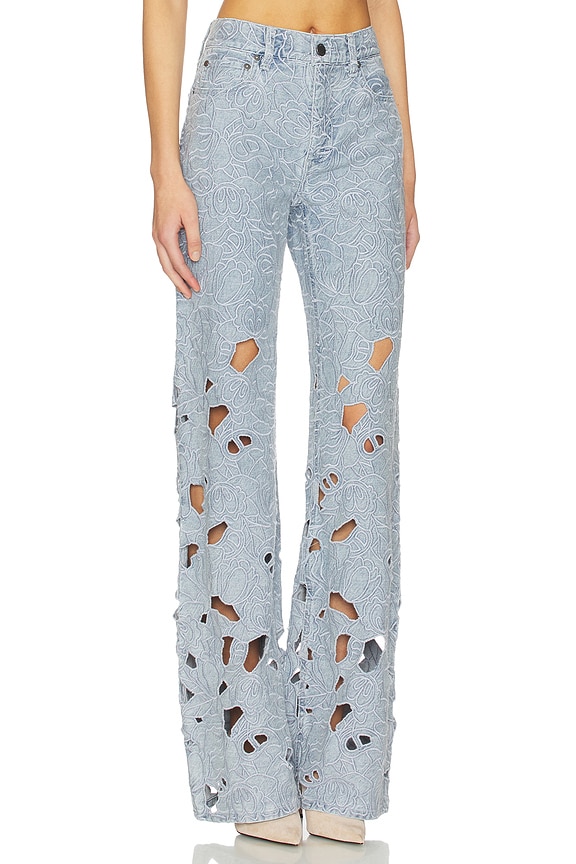 view 2 of 6 Chic Eyelet Jean in Rockstar Blue