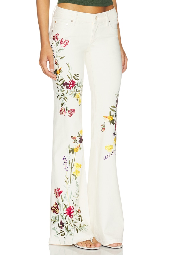 view 2 of 6 Chic Embroided Jean in Vanilla Multi