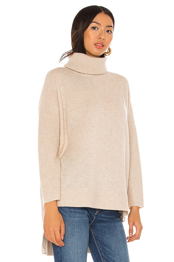 view 2 of 4 Sawyer Turtleneck Hi Lo Tunic Pullover in Oatmeal