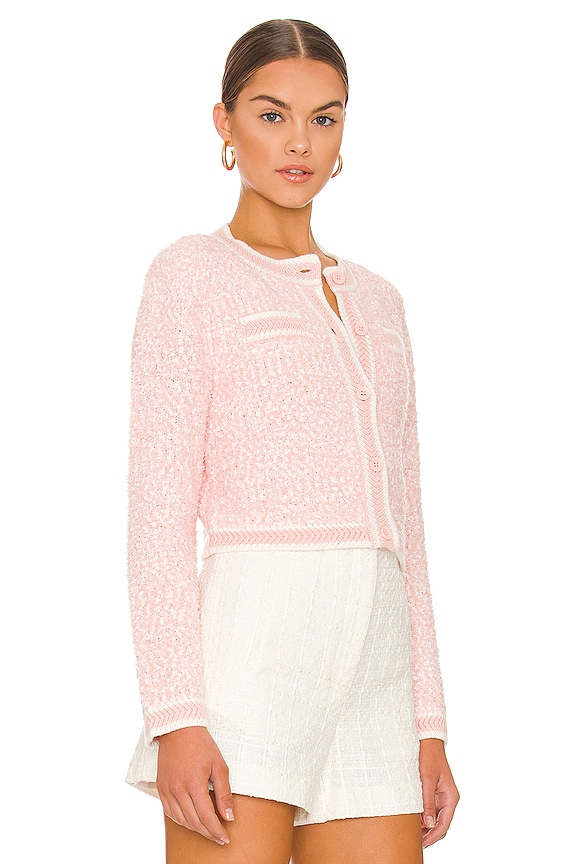 view 2 of 4 Noella Cropped Cardigan in English Rose & Soft White