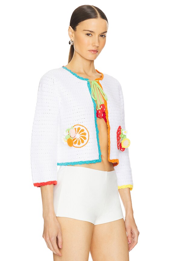 view 2 of 5 Anderson Tie Cardi in Soft White Multi