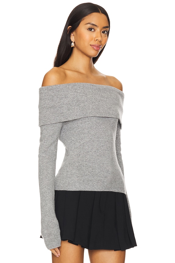 view 2 of 4 Coretta Off Shoulder Pullover in Medium Heather Grey