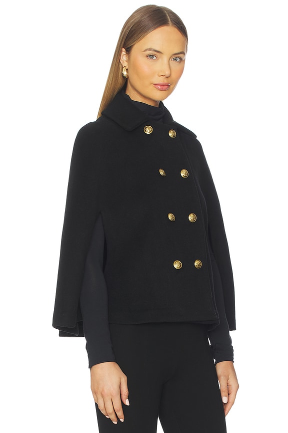 view 2 of 4 Reynalda Double Breasted Mini Cape in Black