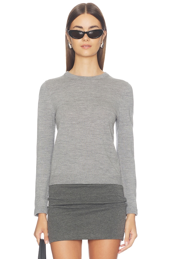 view 2 of 5 Poral Collared Sweater in Medium Heather Grey