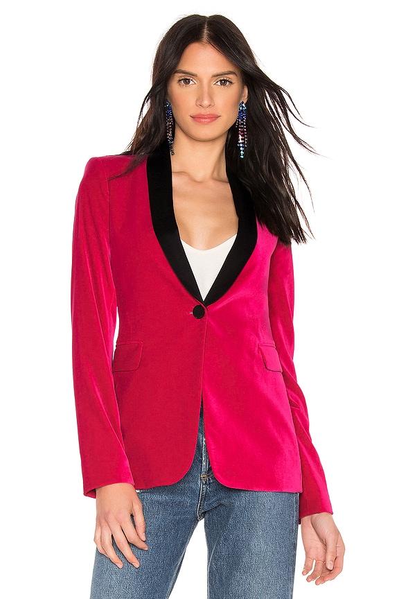 view 2 of 5 Maci Fitted Blazer in Fuchsia & Black