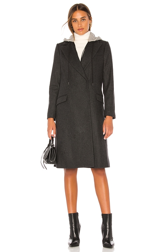 view 2 of 5 Bern Mid Length Blazer Coat in Charcoal & Heather Grey