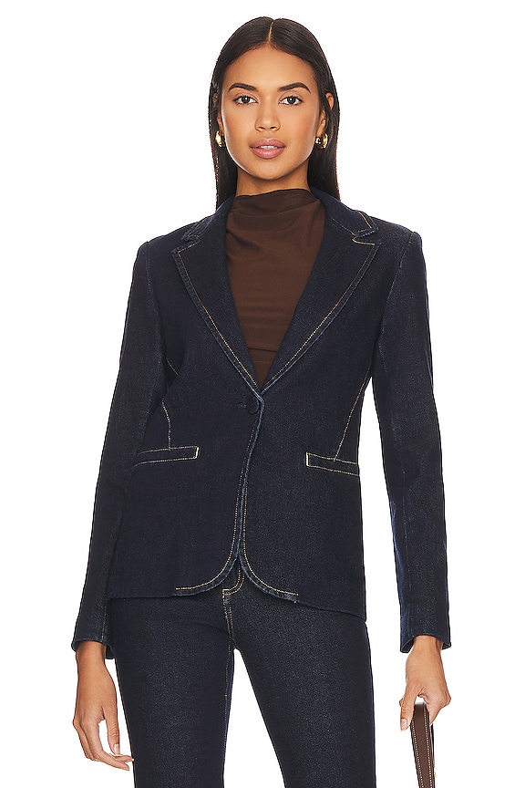 view 2 of 5 Macey Blazer in Dark Rinse