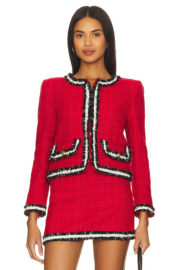 view 2 of 6 Landon Jacket in Perfect Ruby, Black, & White