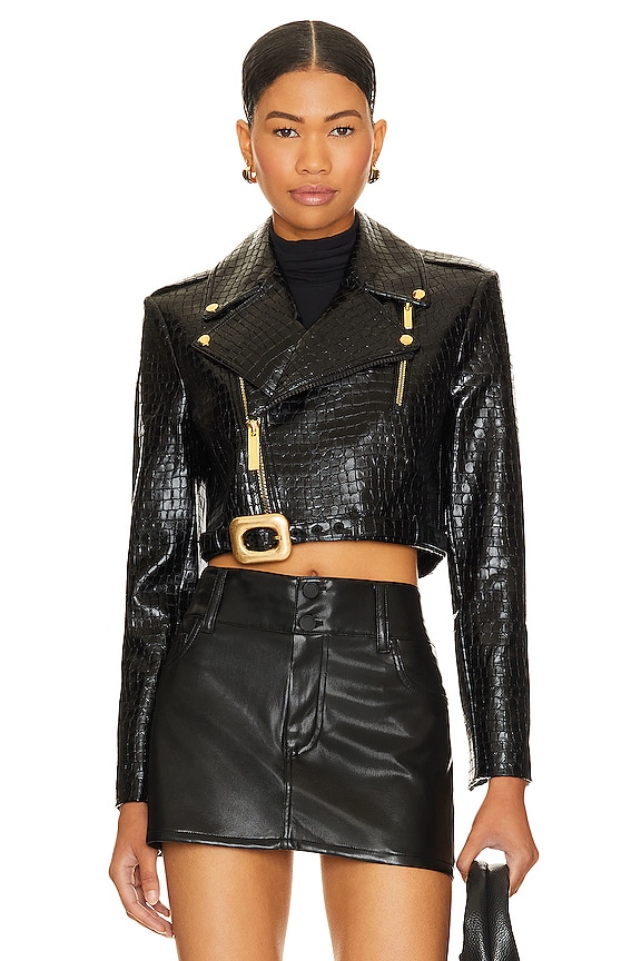 view 2 of 5 BLOUSON IMITATION CUIR KRISHNA in Black