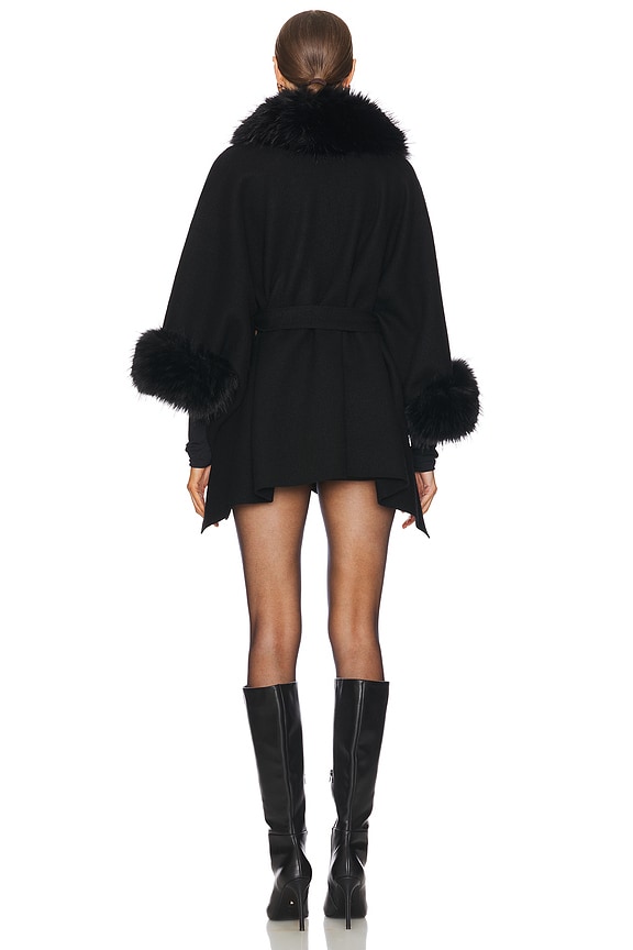 Joanne Sweater Coat With Faux Fur Trim