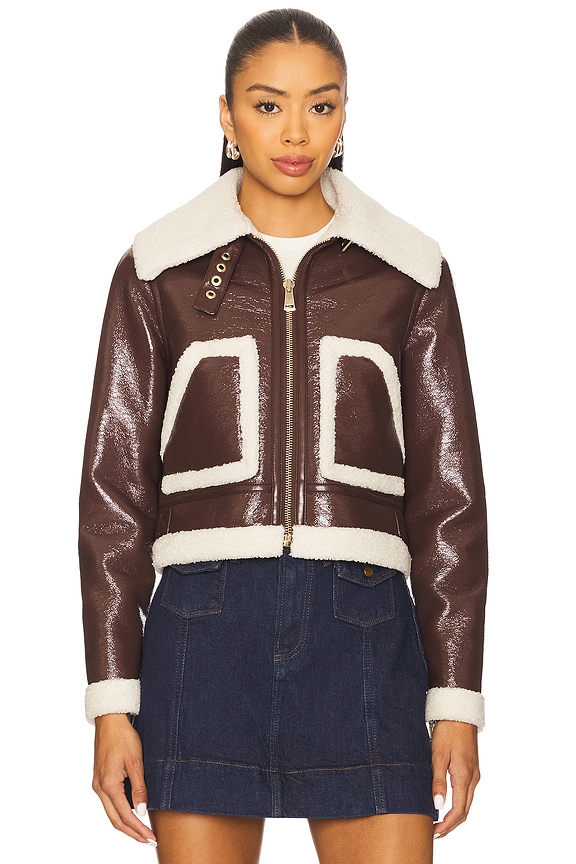 view 2 of 5 Isaiah Faux Shearling Aviator Jacket in Dark