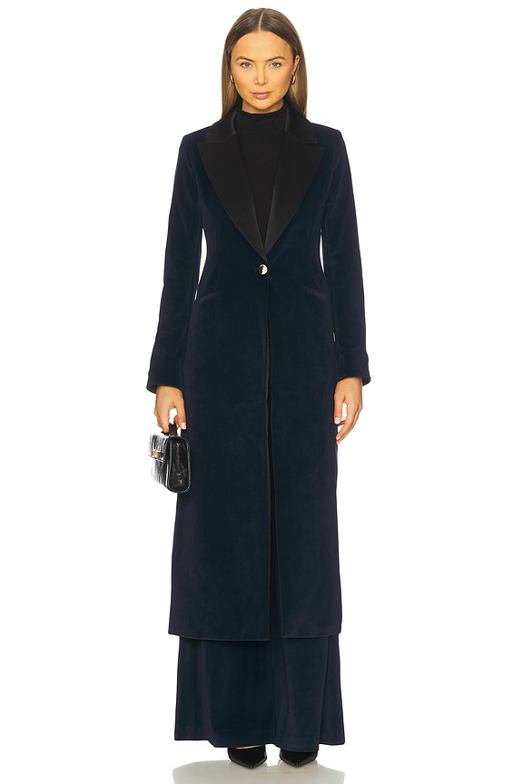 view 2 of 4 Theo Notch Collar Coat in Dark Midnight Blue