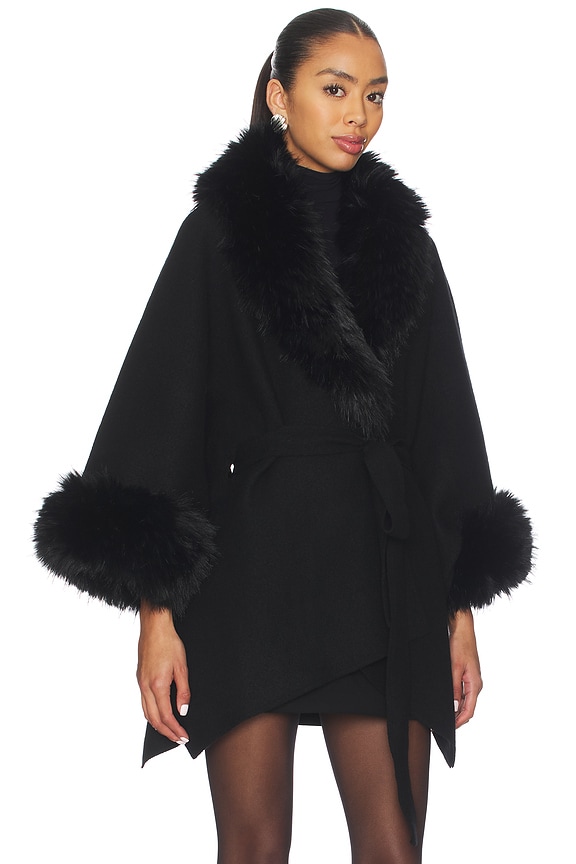 view 2 of 4 MANTEAU EN LAINE JOANNE in Black