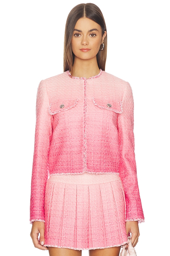 view 2 of 5 Dumont Tweed Boxy Jacket in Ascendent Ombre English Rose