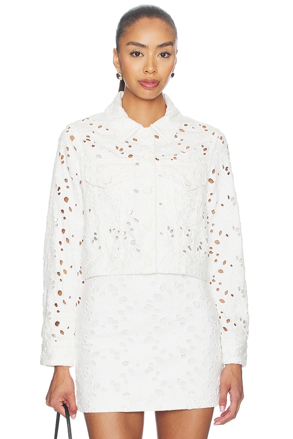 view 2 of 6 Chloe Boxy Cropped Jacket in Off White