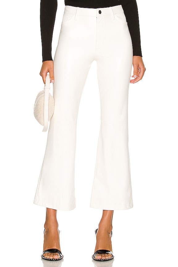Alice + Olivia Marshall Vegan Leather High Rise Cropped Pant in Off ...