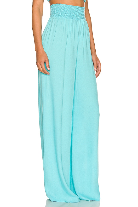 view 2 of 4 Russell Super High Waisted Smocked Pant in Aqua