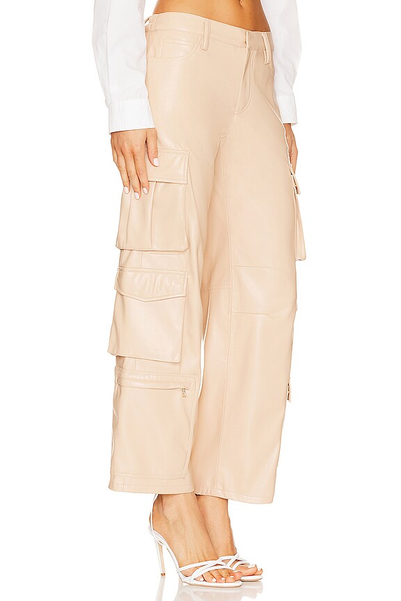 view 2 of 4 Luis Faux Leather Cargo Pant in Almond
