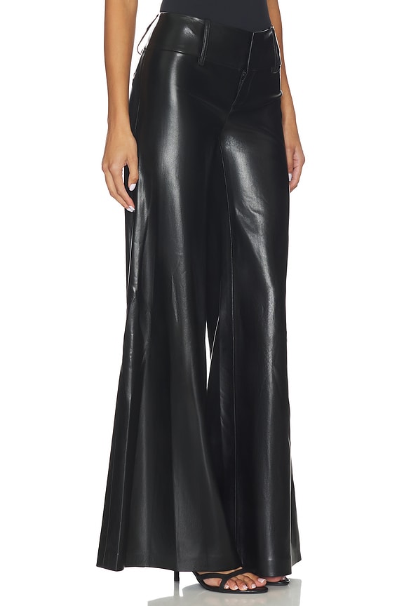 view 2 of 6 Olivia Vegan Leather Wide Leg Flare Pant in Black