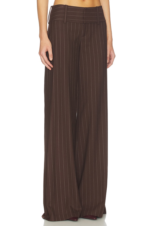 view 2 of 6 Olivia Wide Leg Flare Pant in Dark Chocolate & Off White