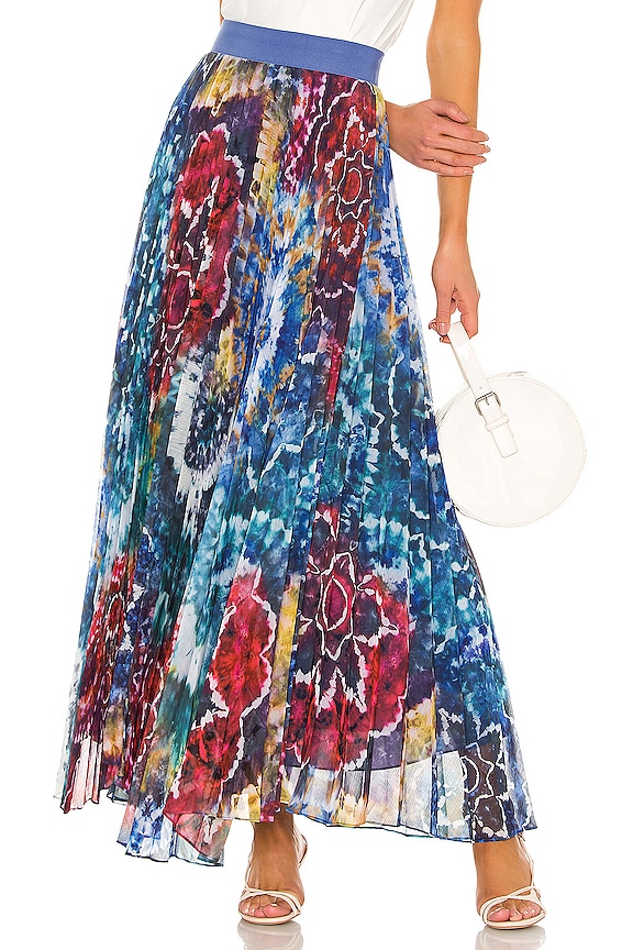 view 1 of 4 Shannon Pleat Skirt in Tie Dye Kaleidoscope